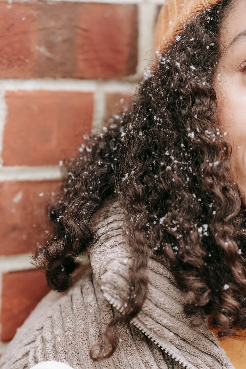 Close-up of natural curly hair texture